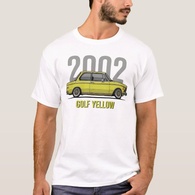Camiseta Coche clásico BMW 2002 amarillo de golf (Anverso)