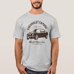 Camiseta Coche clásico Chevrolet camaro tipografía 