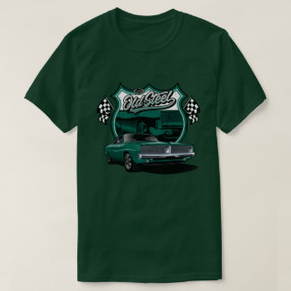 Camiseta Coche Clásico Patrón de Carrera de Acero Antiguo