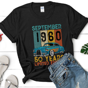 Camiseta Coche clásico retro Cumpleaños personalizado
