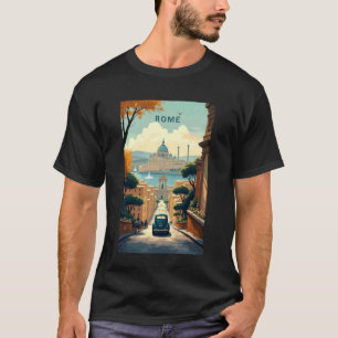 Camiseta Coche Clásico Vintage Retro Italia Roma Verano Cab