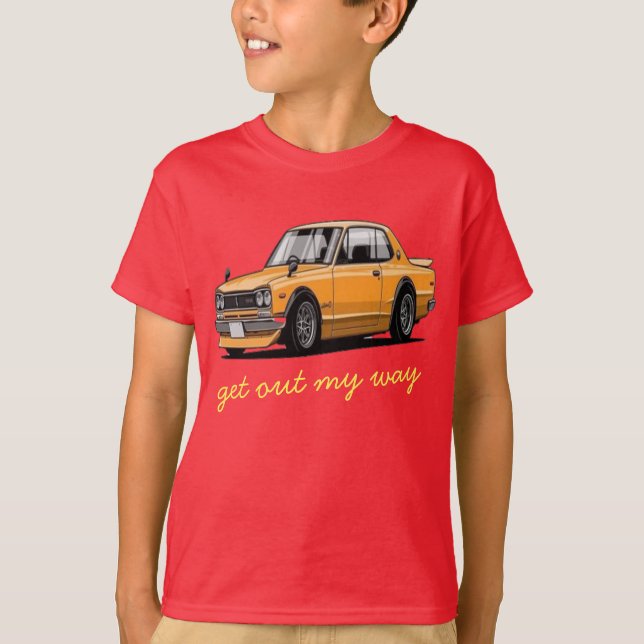 Camiseta coche, coche viejo, nissan, skyline 2000 gt, gt-R (Anverso)
