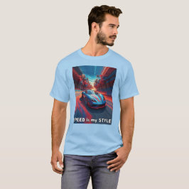 Camiseta Coche con efectos rojos y azules