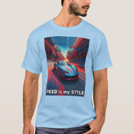 Camiseta Coche con efectos rojos y azules