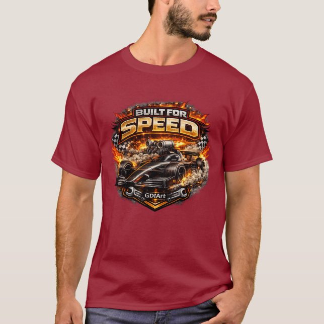 Camiseta Coche - CONSTRUIDO PARA LA VELOCIDAD (Anverso)