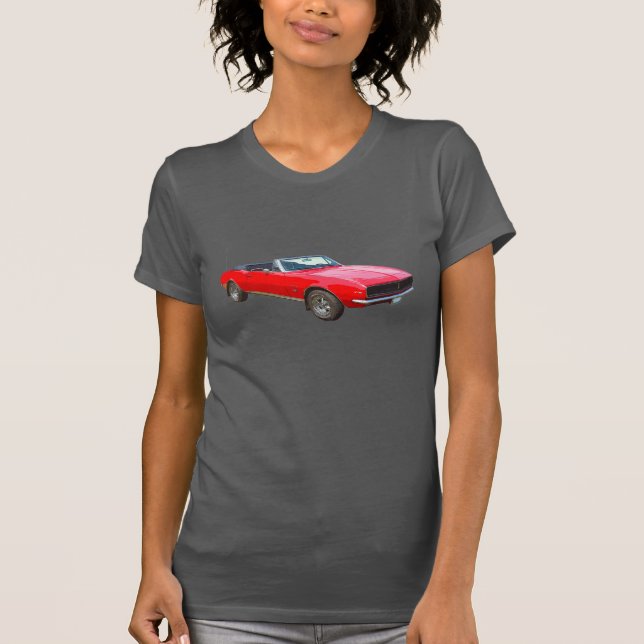 Camiseta coche convertible rojo del músculo de 1967 Camaro (Anverso)