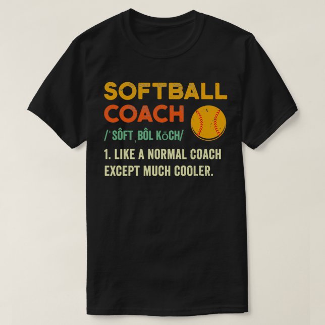 Camiseta Coche Cuto Softball Coach Shirt Softball Coach Gif (Diseño del anverso)