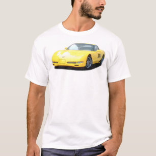 Camiseta Coche de carreras amarillo del Corvette Z06