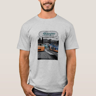 Camiseta coche de carreras antiguo de Saugus Speedway