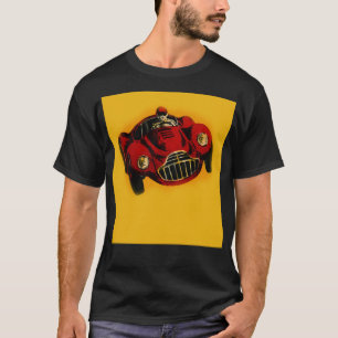 Camiseta Coche de Carreras automática amarillo rojo antiguo