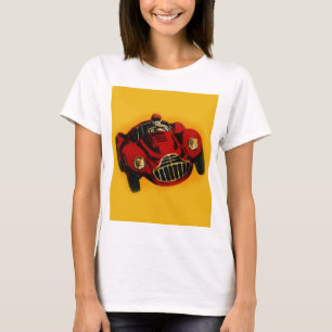 Camiseta Coche de Carreras automática amarillo rojo antiguo