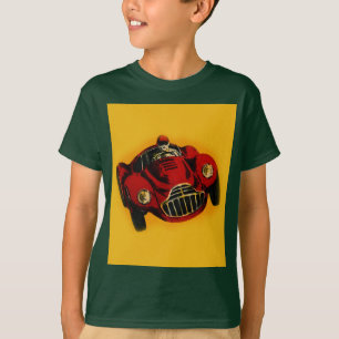 Camiseta Coche de Carreras automática amarillo rojo antiguo