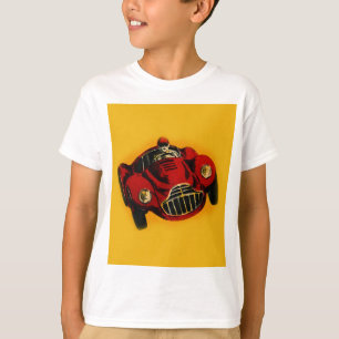 Camiseta Coche de Carreras automática amarillo rojo antiguo