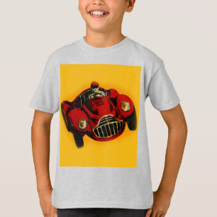 Camiseta Coche de Carreras automática amarillo rojo antiguo