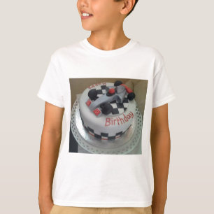Camiseta coche de carreras de cumpleaños feliz