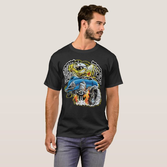 Camiseta Coche de carreras de la abeja del monstruo (Anverso completo)
