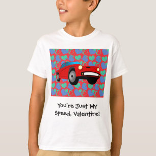 Camiseta Coche de carreras de la tarjeta del día de San