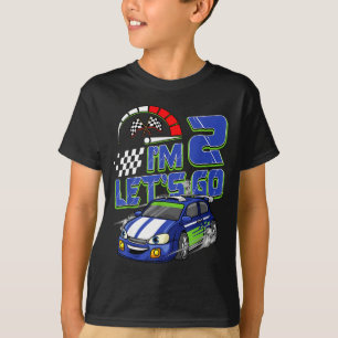 Camiseta Coche de carreras para cumpleaños de niños de 2 añ