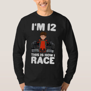 Camiseta Coche de Carreras para niños 12 cumpleaños 12 Doce