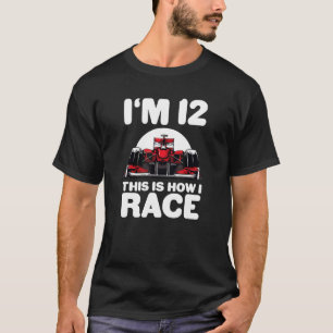 Camiseta Coche de Carreras para niños 12 cumpleaños 12 Doce
