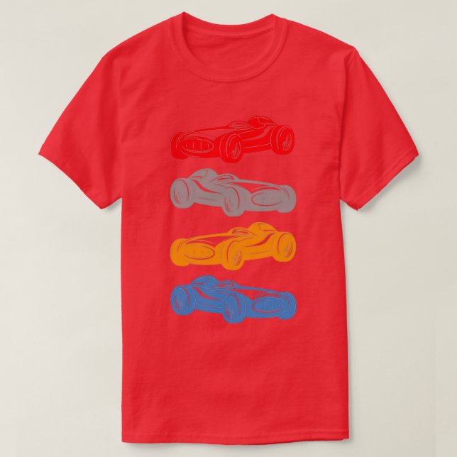 Camiseta Coche de carreras retro 1 (Diseño del anverso)