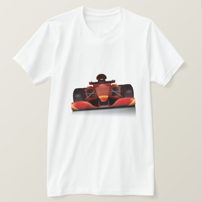 Camiseta Coche de Carreras Rojo (Anverso del diseño)