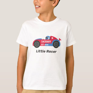 Camiseta Coche de Carreras Rojo Niño Corredor Personalizado