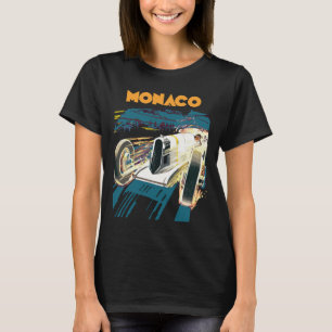 Camiseta Coche de carreras vintage de Mónaco azul de viaje