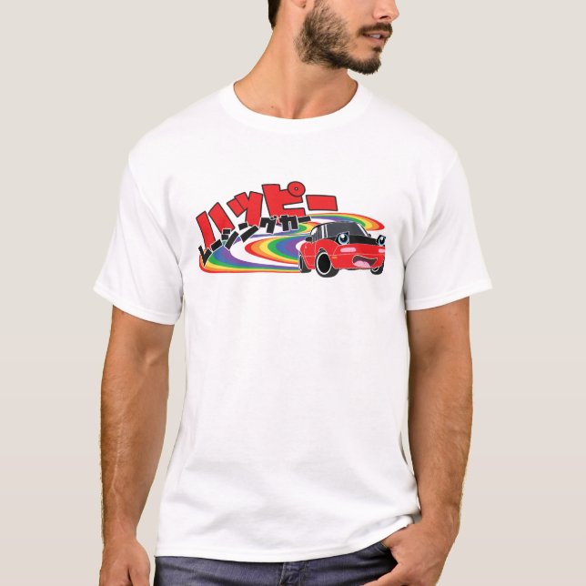Camiseta "Coche de competición feliz" Miata (Anverso)