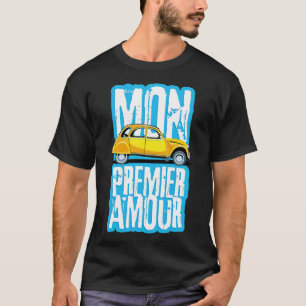 Camiseta Coche de culto francés Pato 2cv boxeador de hueso