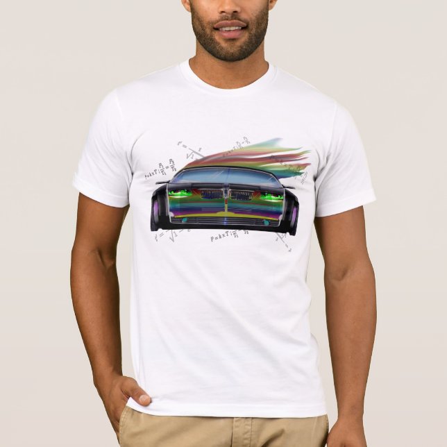 Camiseta Coche de destello del concepto del arco iris (Anverso)