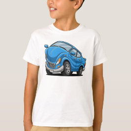 Camiseta Coche de dibujos animados azul