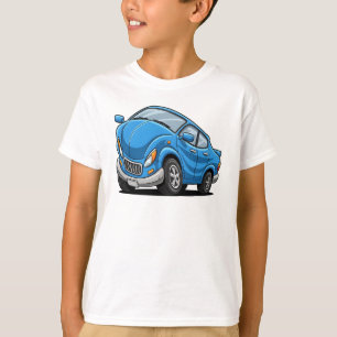 Camiseta Coche de dibujos animados azul