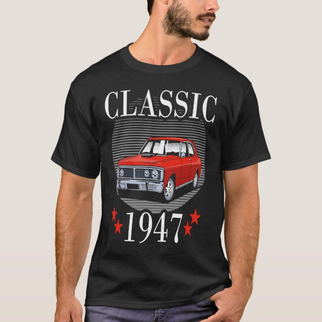 Camiseta Coche de época Backprint Classic 1947 (Anverso)