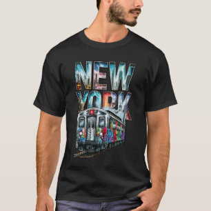 Camiseta Coche de estilo graffiti de tren de Nueva York en 