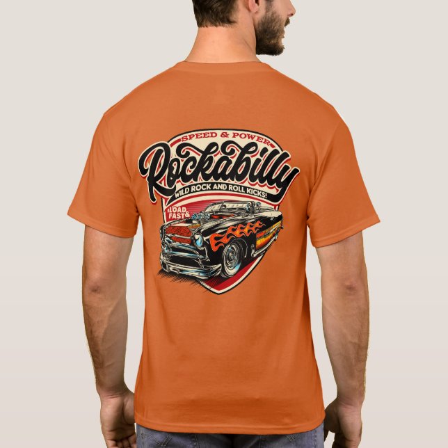 Camiseta Coche de estilo Rockabilly Hot Rod Classic (Reverso)