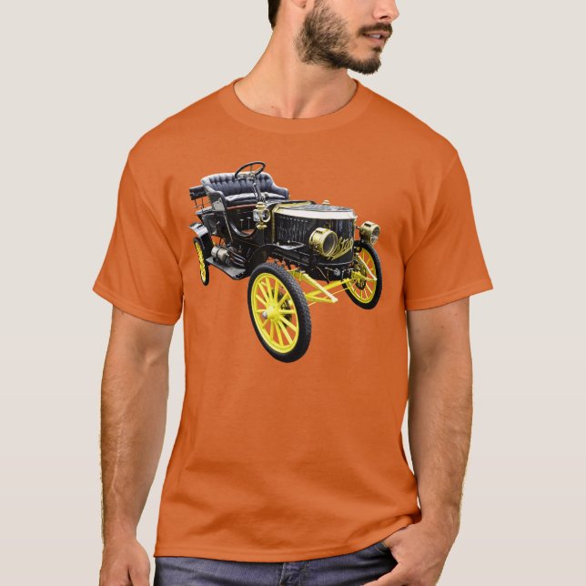 Camiseta Coche de motor Stanley Steamer divertido de 1908 (Anverso)