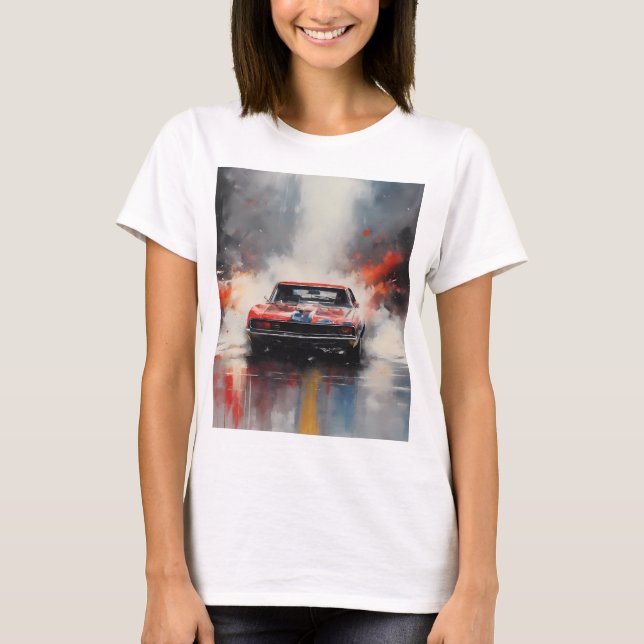 Camiseta Coche de musculación roja en cabeza (Anverso)