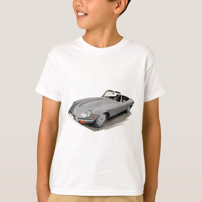 Camiseta Coche de plata de Jaguar XKE (Anverso)