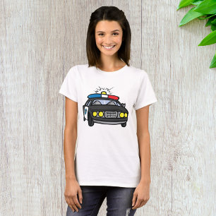 Camiseta Coche de Policía con Luces de Sirena Intermitentes