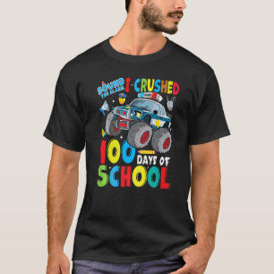 Camiseta Coche de policía de camión monstruo 100 días de es