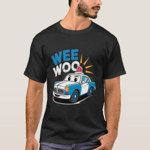 Camiseta Coche de Policía Divertido Wee Woo Lindo