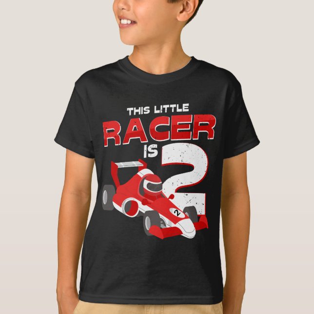 Camiseta Coche de Raza 2 Cumpleaños Tee I Este Pequeño Race (Anverso)
