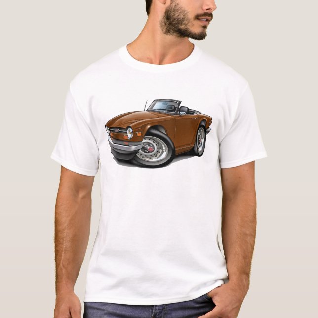 Camiseta Coche de Triumph TR6 Brown (Anverso)