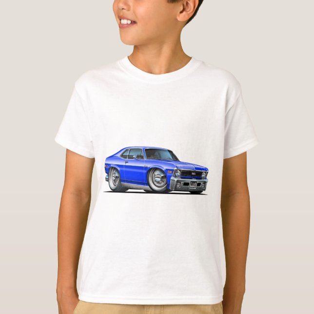 Camiseta Coche del azul de Chevy Nova (Anverso)