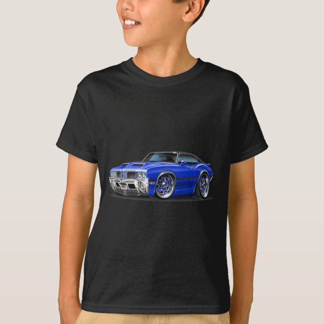 Camiseta Coche del azul del machete 442 de Olds (Anverso)