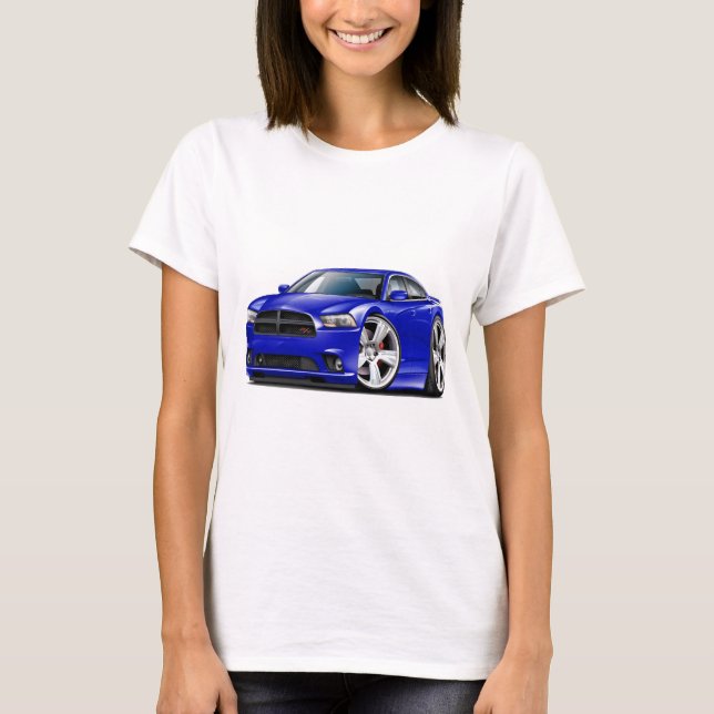 Camiseta Coche del azul del RT del cargador de Dodge (Anverso)