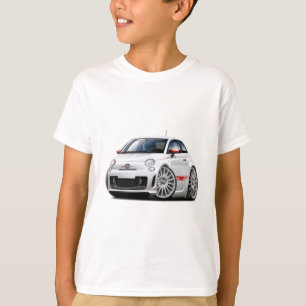 Camiseta Coche del blanco de Fiat 500 Abarth