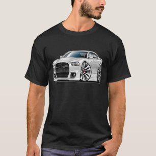 Camiseta Coche del blanco del cargador SRT8 de Dodge