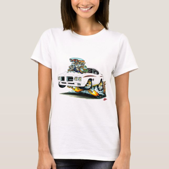Camiseta Coche del blanco del juez de 1970 GTO (Anverso)